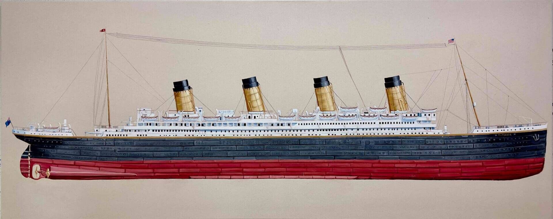 Titanic mit ausreichend Rettungsbooten